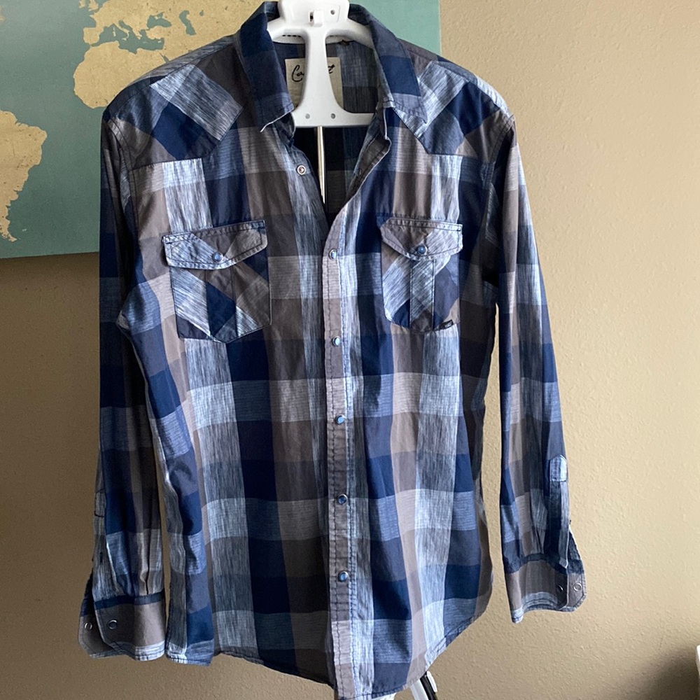 Coastal Buffalo plaid XL snap button down shirt